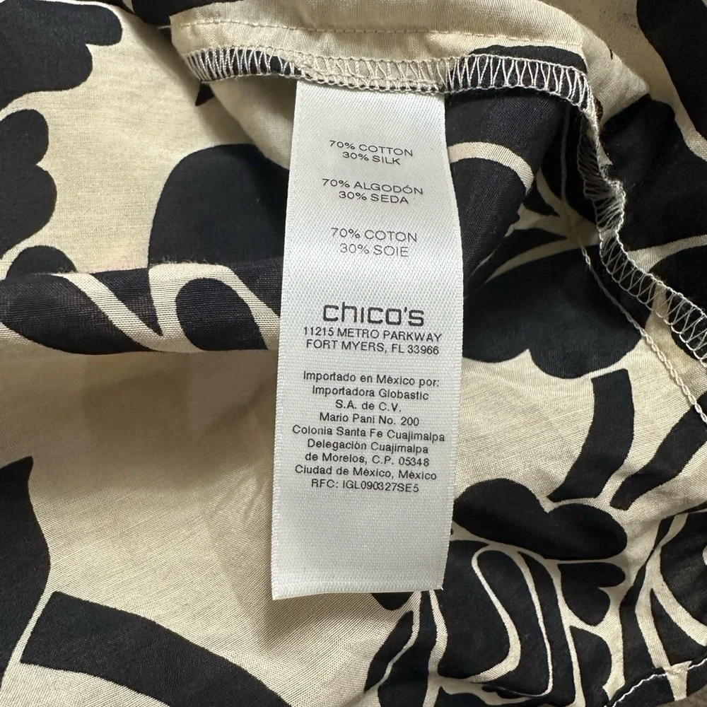 Chico's Black and Cream Patterned Kimono - Picture 5 of 7